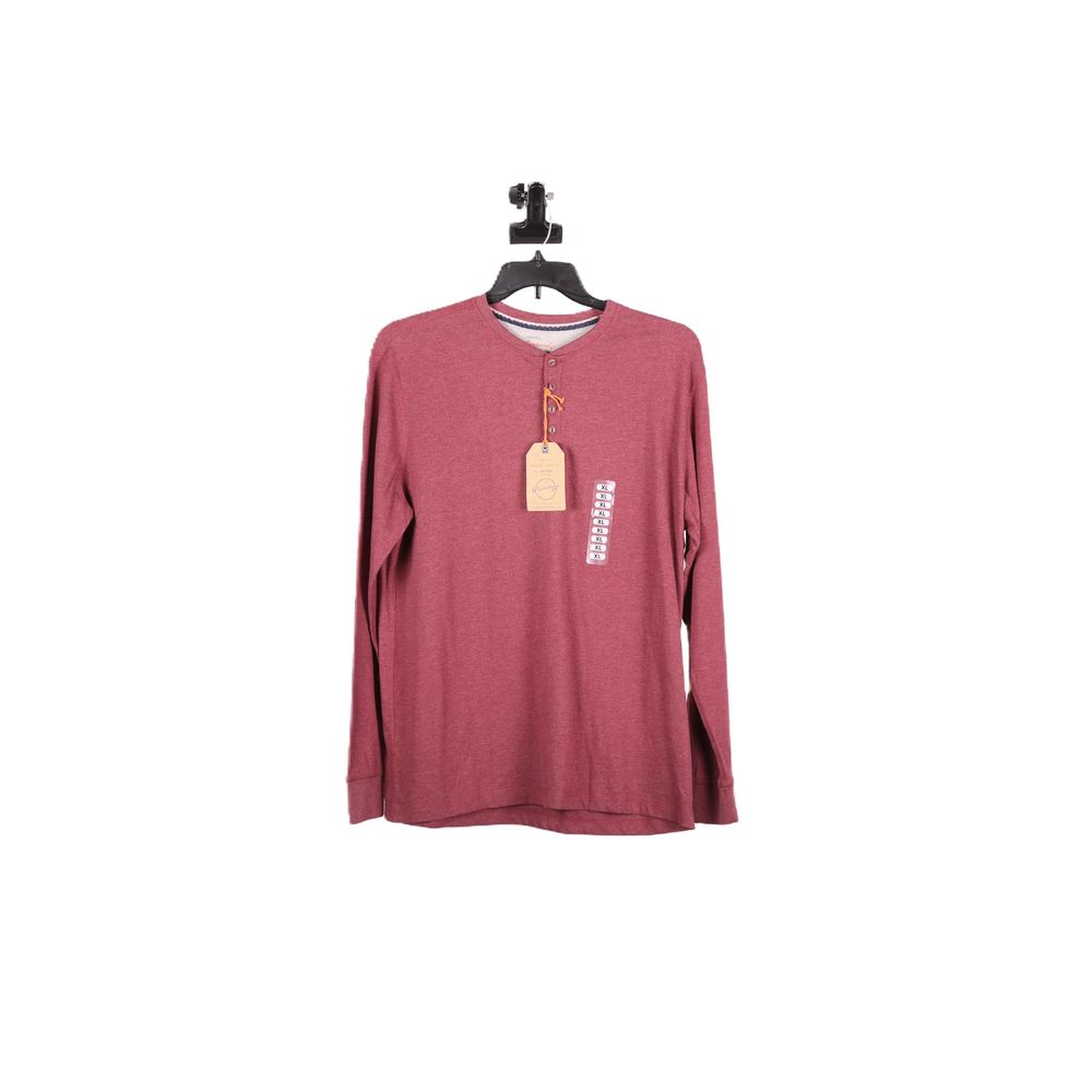 NWT Weatherproof Men Red Soft-Washed Long Sleeve Button Front T-Shirt Size XL